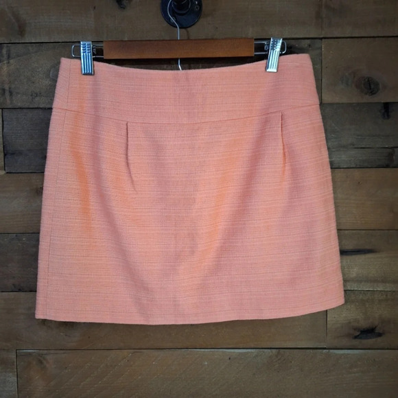 J.CREW Peach Textured Mini Skirt SZ 6 - Picture 1 of 4